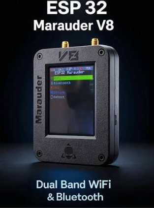 ESP32 Marauder V8 dual band Wi-Fi and Bluetooth device